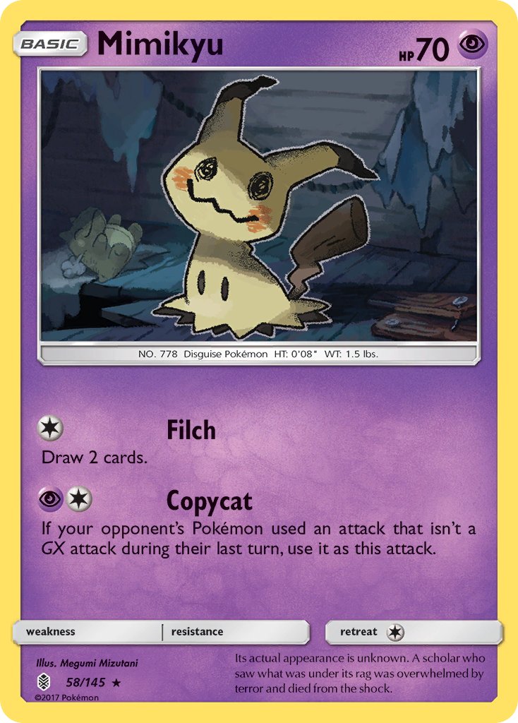 Mimikyu (58/145) (Theme Deck Exclusive) [Sun & Moon: Guardians Rising] | Card Citadel