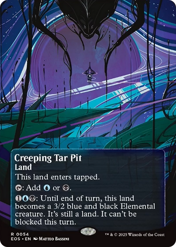 Creeping Tar Pit (0054) (Borderless) [Edge of Eternities: Stellar Sights] | Card Citadel