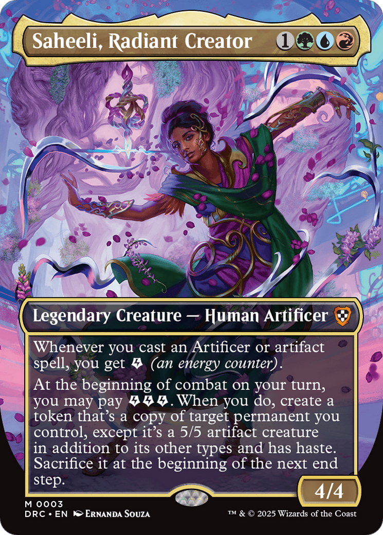 Saheeli, Radiant Creator (Borderless) [Aetherdrift Commander] | Card Citadel