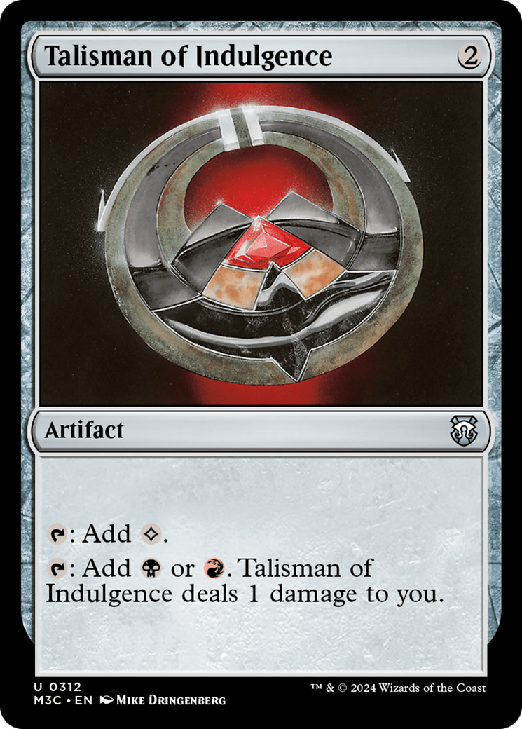 Talisman of Indulgence (Ripple Foil) [Modern Horizons 3 Commander] | Card Citadel