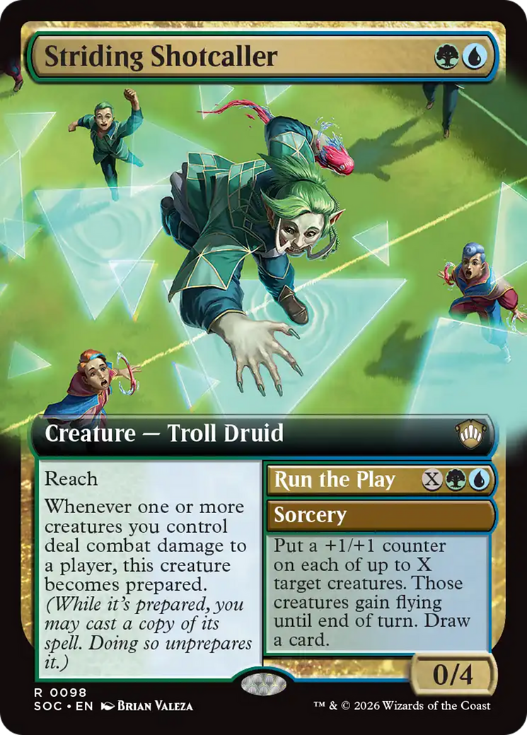 Striding Shotcaller (Extended Art) [Secrets of Strixhaven Commander] | Card Citadel