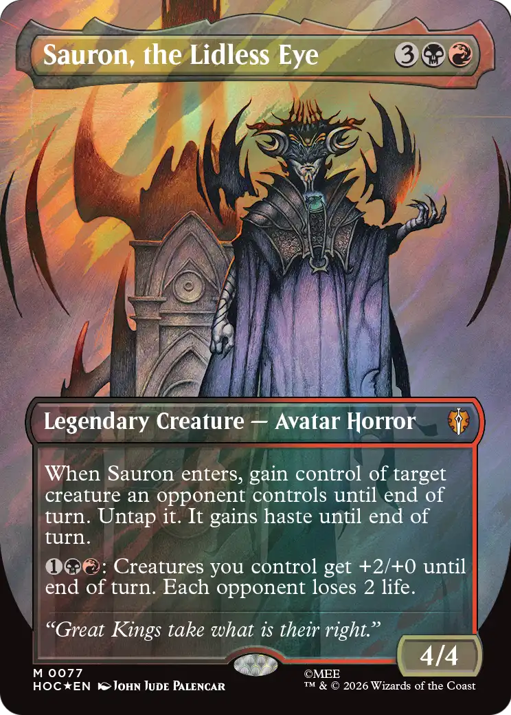 Sauron, the Lidless Eye (Borderless) (Surge Foil) [The Hobbit: Eternal-Legal] | Card Citadel