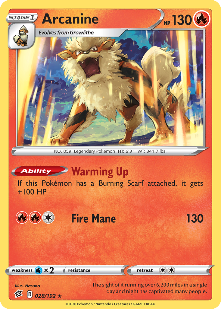 Arcanine (028/192) [Sword & Shield: Rebel Clash] | Card Citadel