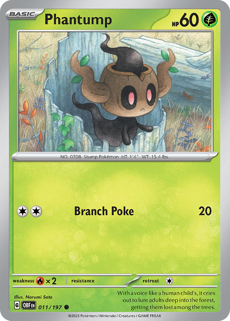 Phantump (011/197) [Scarlet & Violet: Obsidian Flames] | Card Citadel