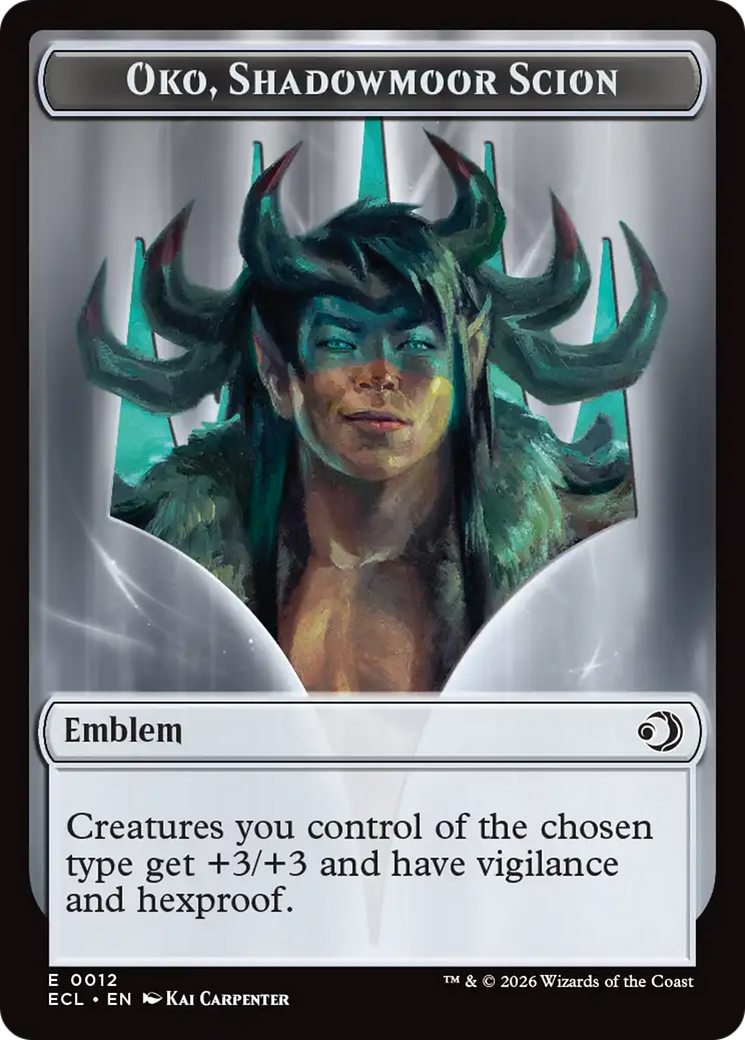 Elk // Emblem - Oko, Shadowmoor Scion Double-Sided Token [Lorwyn Eclipsed Tokens] | Card Citadel