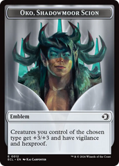 Elk // Emblem - Oko, Shadowmoor Scion Double-Sided Token [Lorwyn Eclipsed Tokens] | Card Citadel