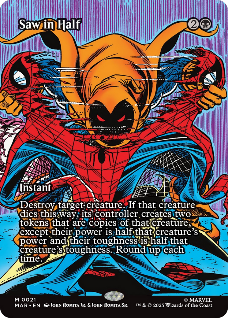 Saw in Half (Borderless) [Marvel's Spider-Man: Eternal-Legal] | Card Citadel