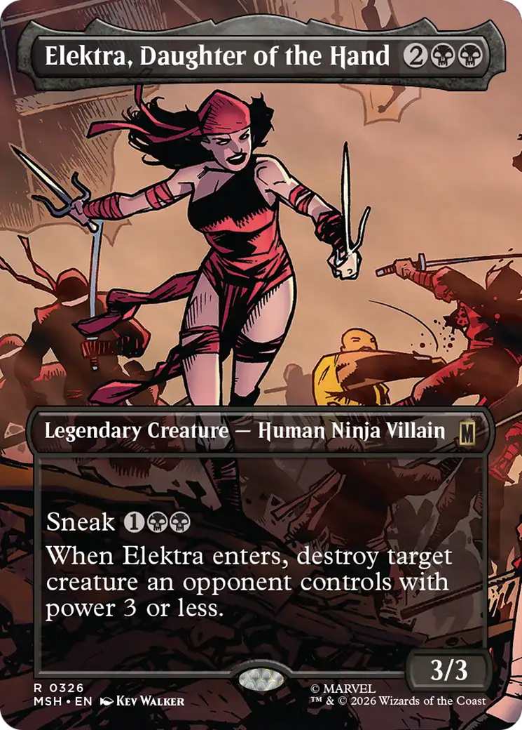Elektra, Daughter of the Hand (Borderless) [Marvel Super Heroes] | Card Citadel