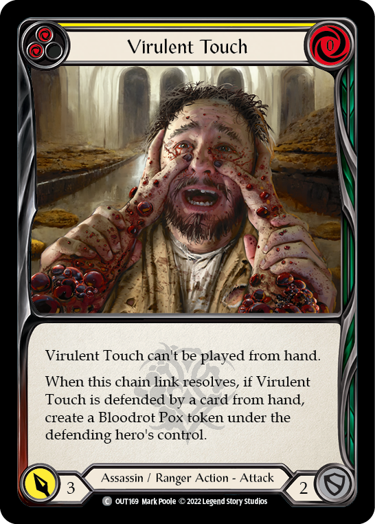 Virulent Touch (Yellow) [OUT169] (Outsiders)  Rainbow Foil | Card Citadel