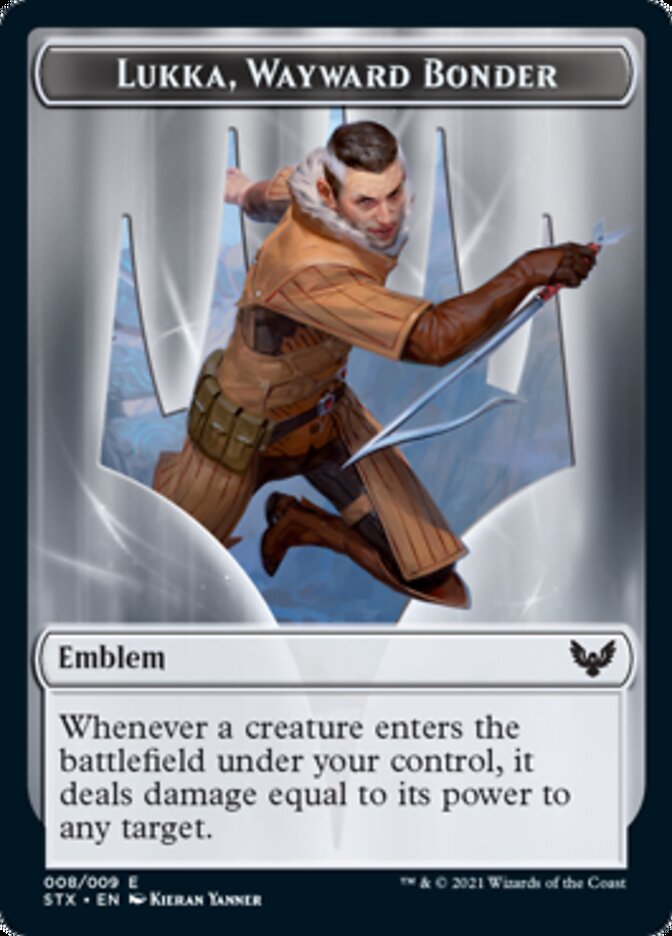 Elemental // Lukka, Wayward Bonder Emblem Double-Sided Token [Strixhaven: School of Mages Tokens] | Card Citadel