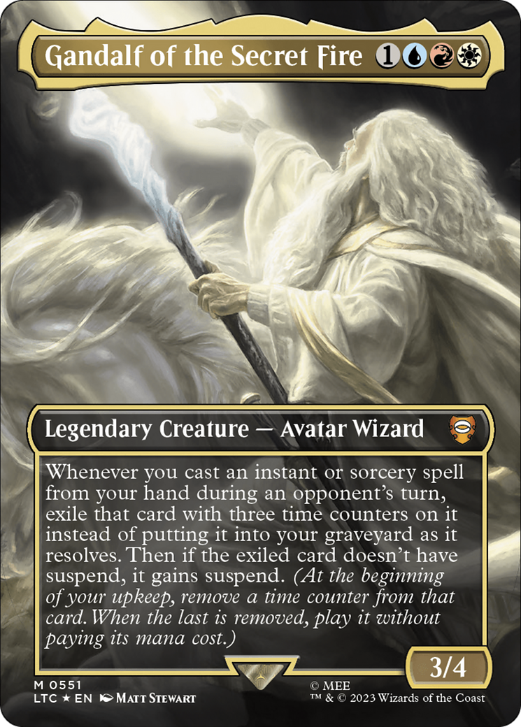 Gandalf of the Secret Fire (Borderless) (Surge Foil) [The Lord of the Rings: Tales of Middle-Earth Commander] | Card Citadel