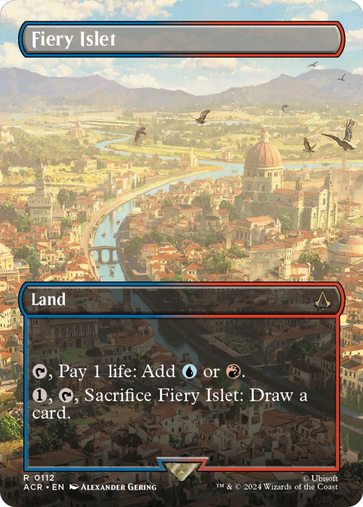 Fiery Islet (Borderless) [Assassin's Creed] | Card Citadel