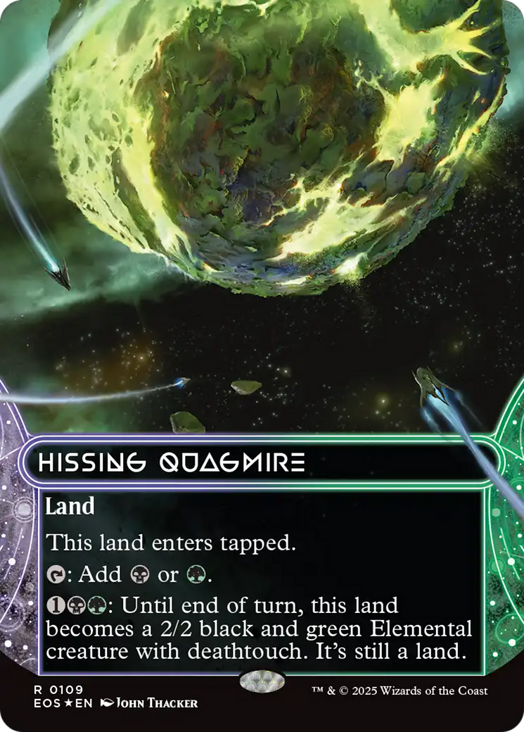 Hissing Quagmire (0109) (Borderless) (Galaxy Foil) [Edge of Eternities: Stellar Sights] | Card Citadel
