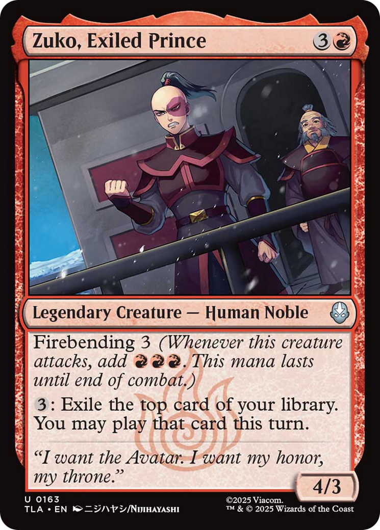 Zuko, Exiled Prince [Avatar: The Last Airbender] | Card Citadel
