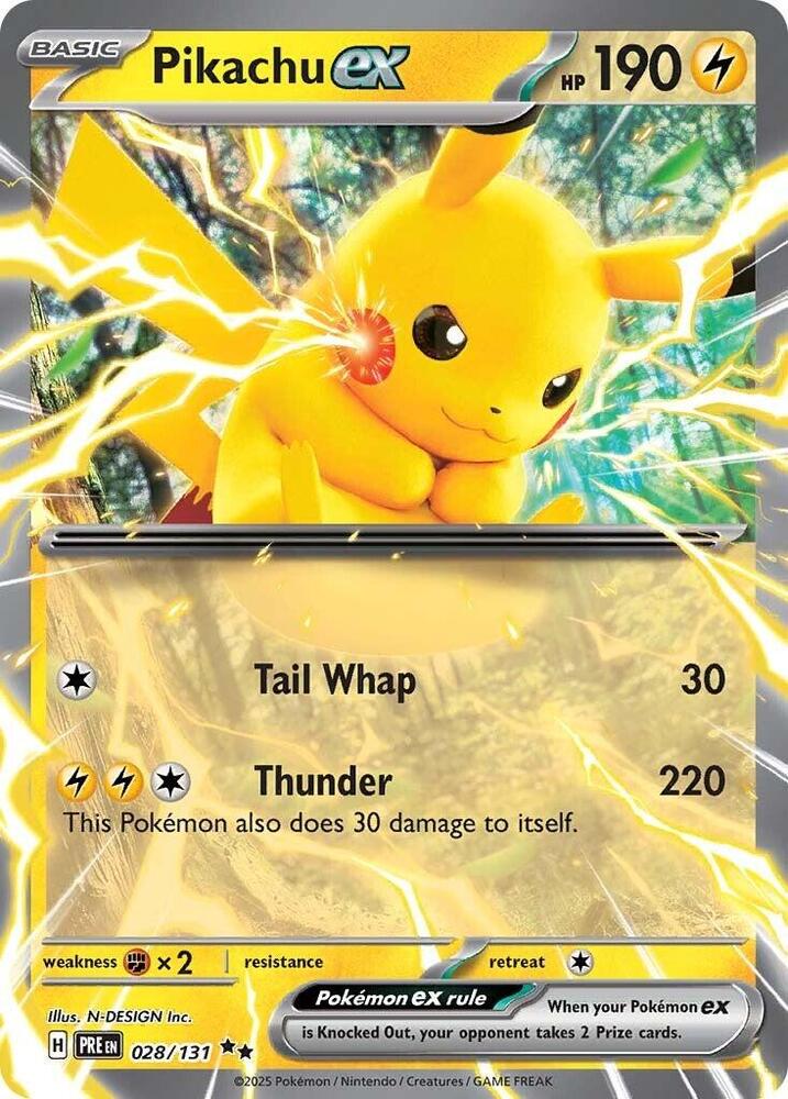 Pikachu ex (028/131) [Scarlet & Violet: Prismatic Evolutions] | Card Citadel
