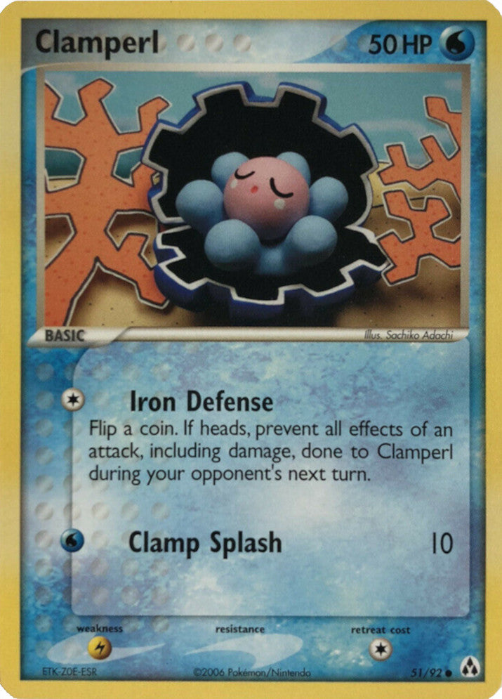 Clamperl (51/92) (Stamped) [EX: Legend Maker] | Card Citadel