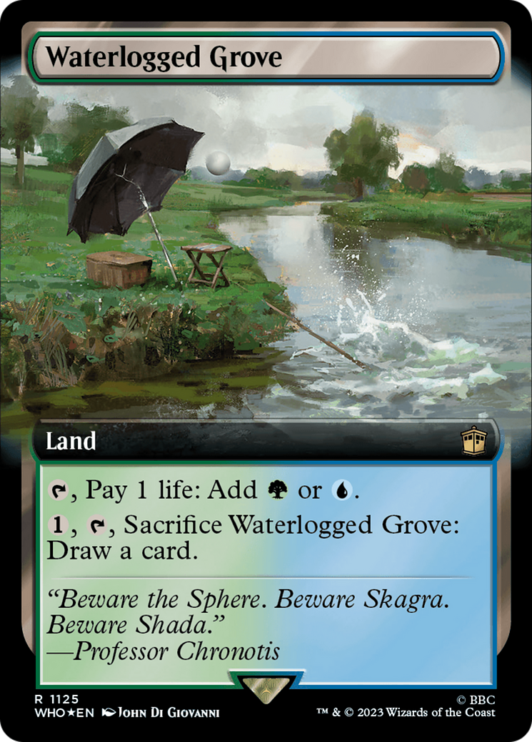 Waterlogged Grove (Extended Art) (Surge Foil) [Doctor Who] | Card Citadel