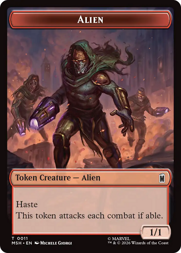 Wall // Alien Double-Sided Token [Marvel Super Heroes Tokens] | Card Citadel
