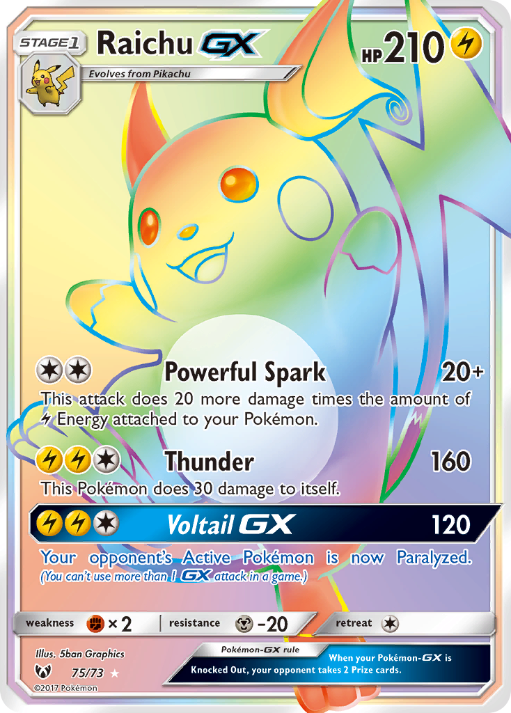 Raichu GX (75/73) [Sun & Moon: Shining Legends] | Card Citadel