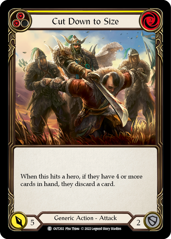 Cut Down to Size (Yellow) [OUT202] (Outsiders) | Card Citadel