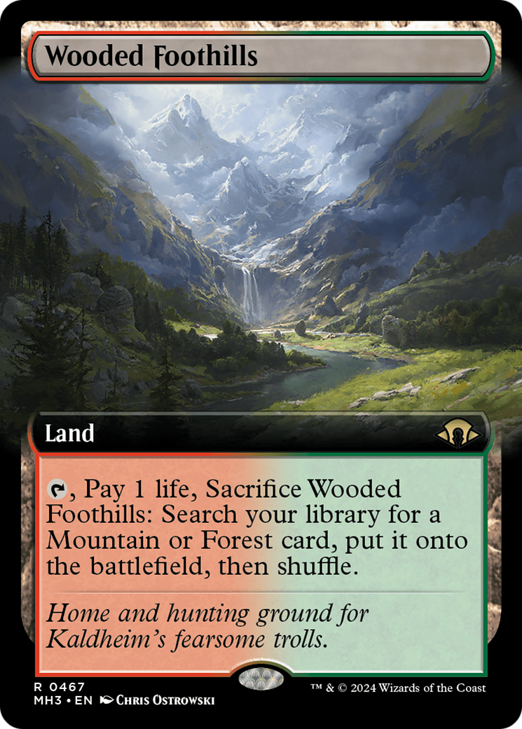Wooded Foothills (Extended Art) [Modern Horizons 3] | Card Citadel