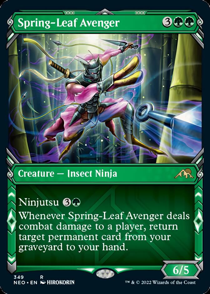 Spring-Leaf Avenger (Showcase Ninja) [Kamigawa: Neon Dynasty] | Card Citadel