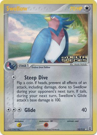 Swellow (32/113) (Stamped) [EX: Delta Species] | Card Citadel