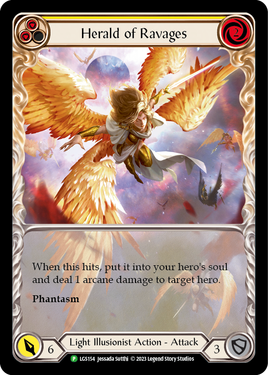 Herald of Ravages (Yellow) (Extended Art) [LGS154] (Promo)  Rainbow Foil | Card Citadel