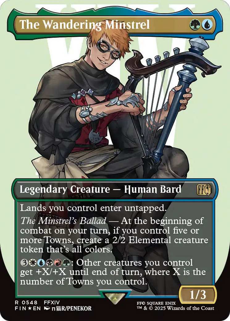 The Wandering Minstrel (Borderless) (Surge Foil) [FINAL FANTASY] | Card Citadel