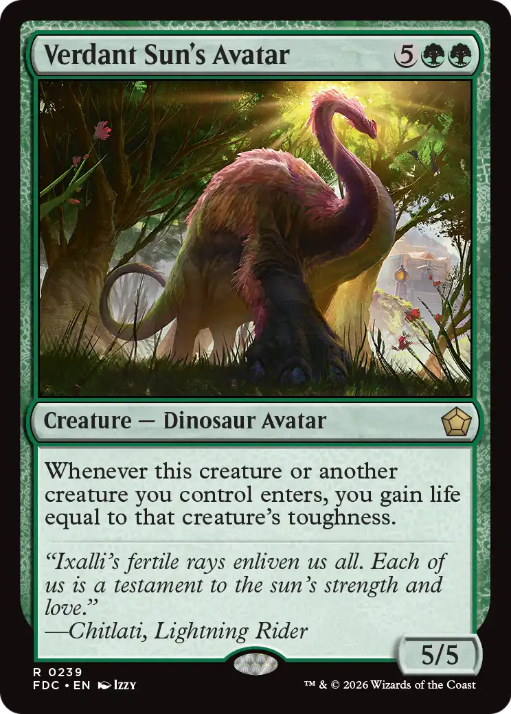 Verdant Sun's Avatar [Foundations Commander] | Card Citadel