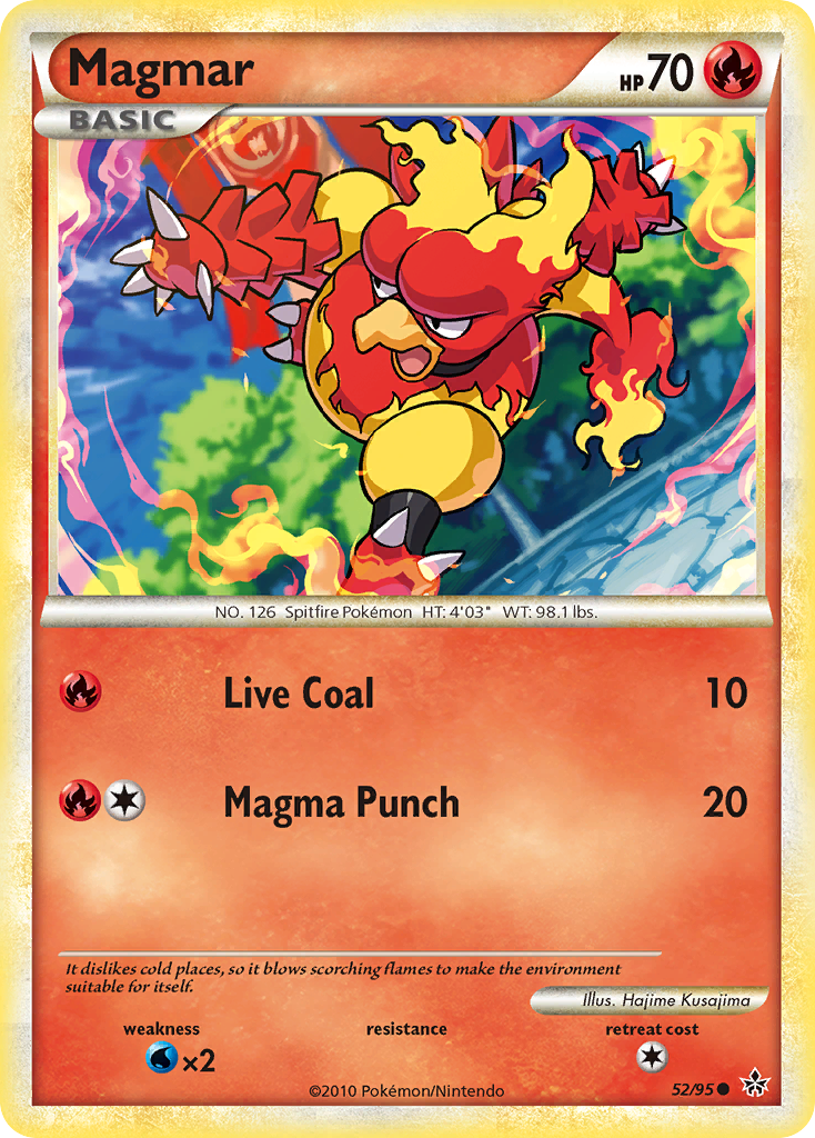 Magmar (52/95) [HeartGold & SoulSilver: Unleashed] | Card Citadel