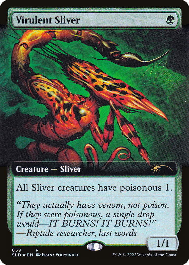 Virulent Sliver (Extended Art) (Step-and-Compleat Foil) [Secret Lair Drop Promos] | Card Citadel