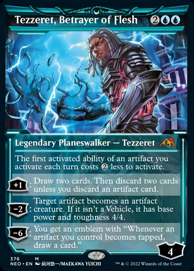 Tezzeret, Betrayer of Flesh (Showcase Soft Glow) [Kamigawa: Neon Dynasty] | Card Citadel