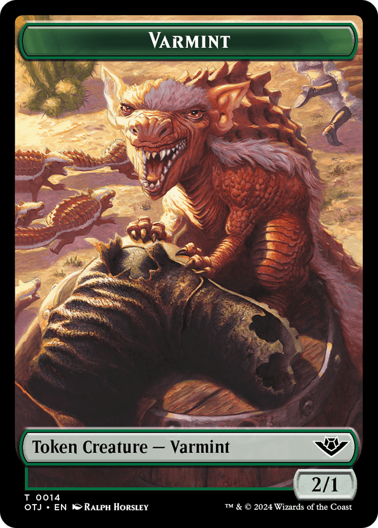 Mercenary // Varmint Double-Sided Token [Outlaws of Thunder Junction Tokens] | Card Citadel