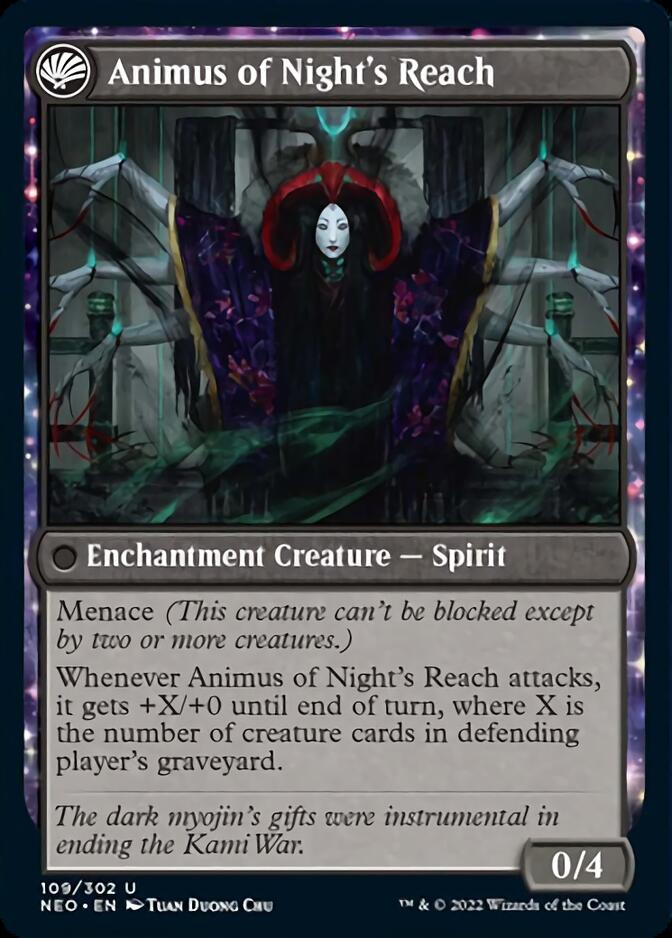 The Long Reach of Night // Animus of Night's Reach [Kamigawa: Neon Dynasty] | Card Citadel