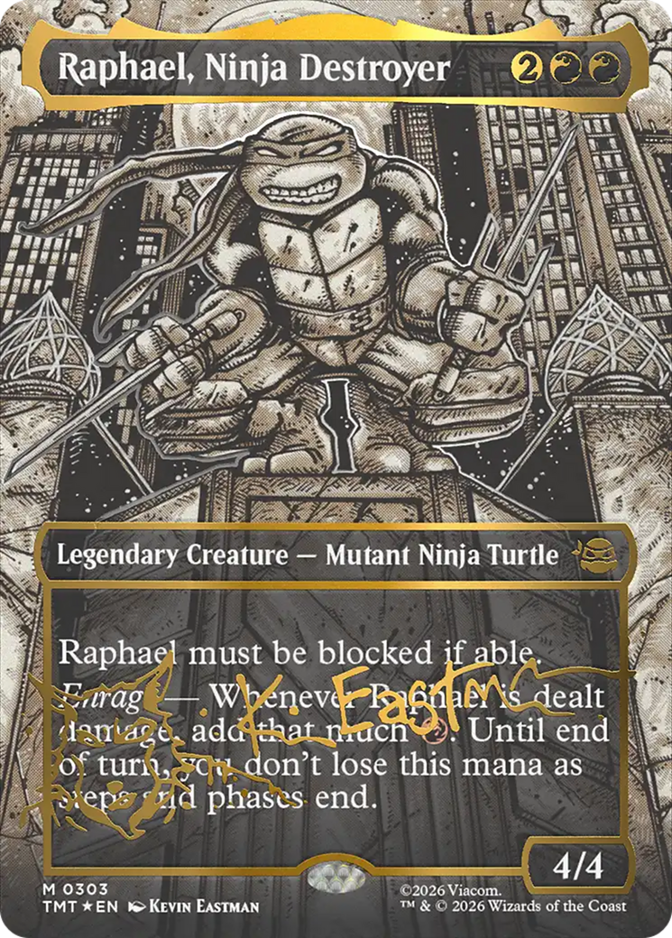 Raphael, Ninja Destroyer (Borderless) (Gold-Stamped Signature) [Teenage Mutant Ninja Turtles] | Card Citadel