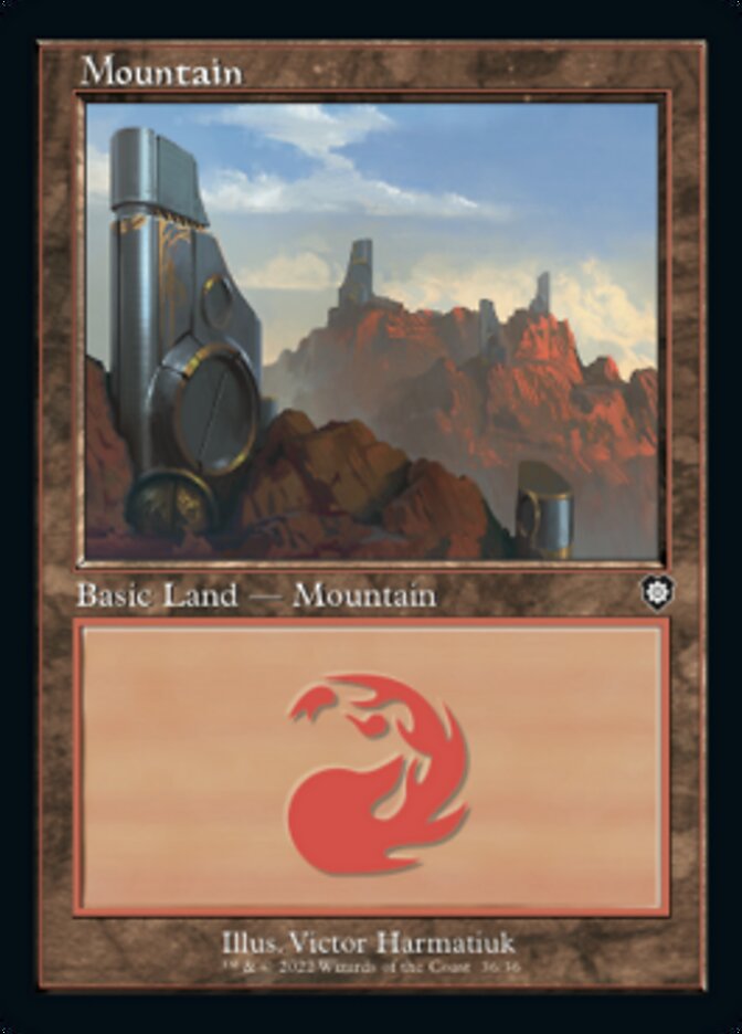 Mountain (036) (Retro) [The Brothers' War Commander] | Card Citadel