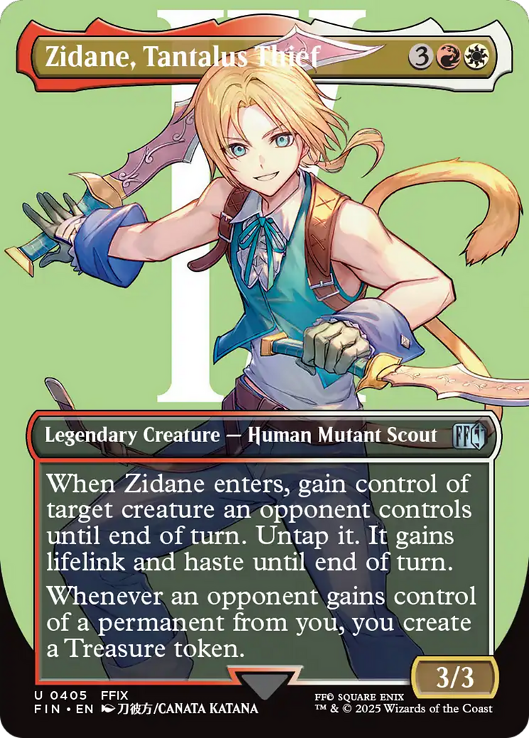 Zidane, Tantalus Thief (Borderless) [FINAL FANTASY] | Card Citadel