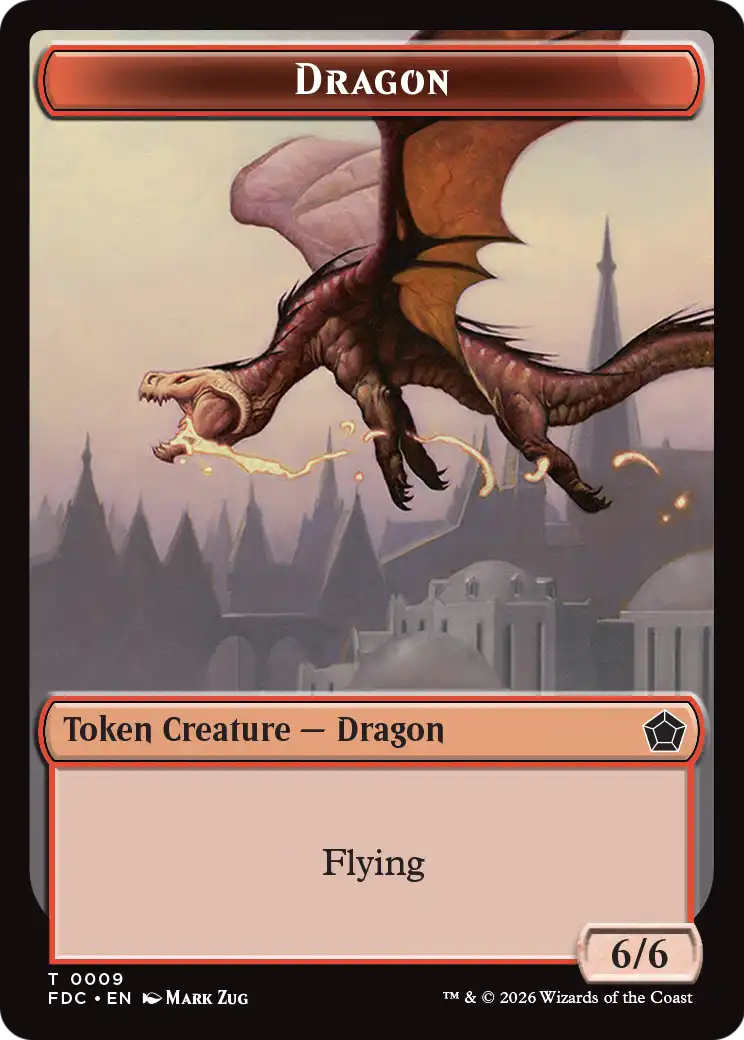 Dragon (0009) // Treasure Double-Sided Token [Foundations Commander Tokens] | Card Citadel