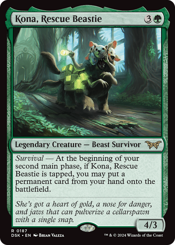 Kona, Rescue Beastie (0187) [Duskmourn: House of Horror] | Card Citadel