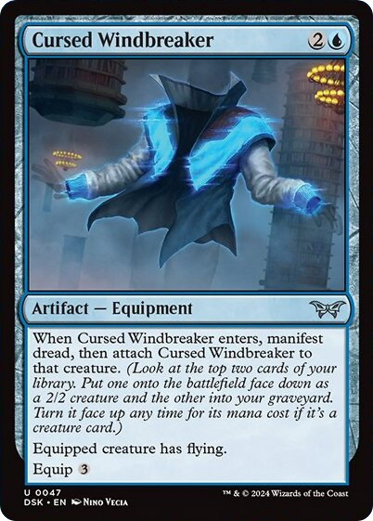 Cursed Windbreaker [Duskmourn: House of Horror] | Card Citadel