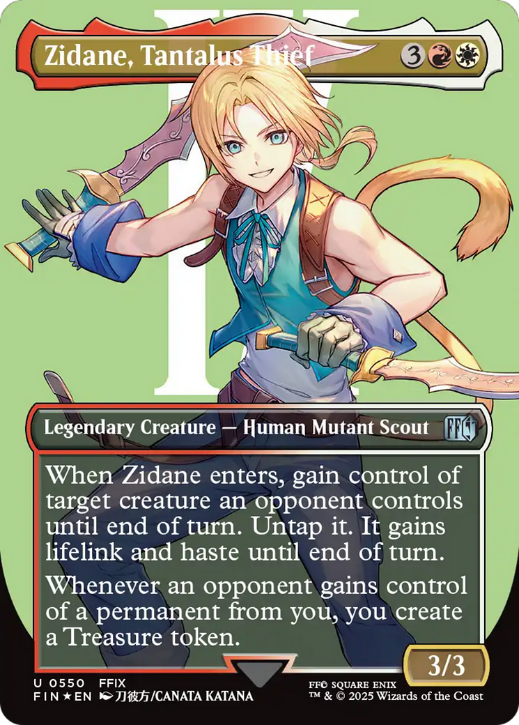 Zidane, Tantalus Thief (Borderless) (Surge Foil) [FINAL FANTASY] | Card Citadel