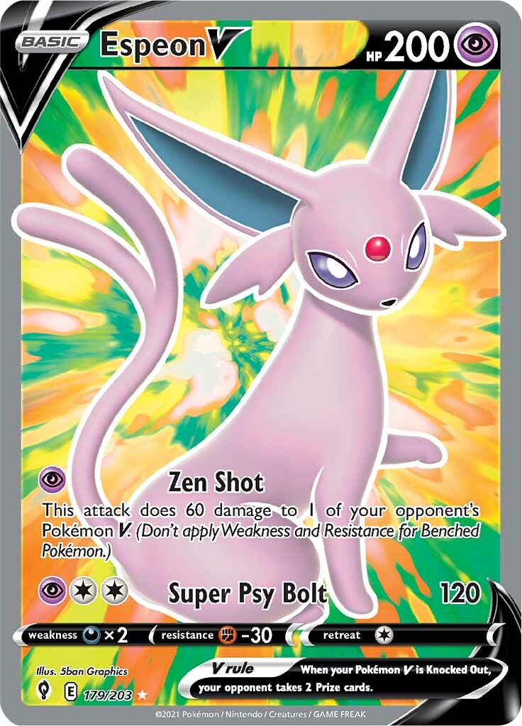 Espeon V (179/203) [Sword & Shield: Evolving Skies] | Card Citadel