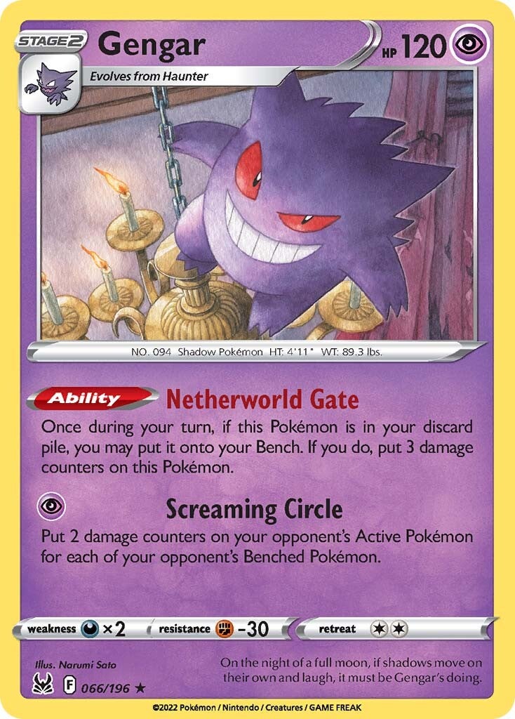 Gengar (066/196) (Theme Deck Exclusive) [Sword & Shield: Lost Origin] | Card Citadel