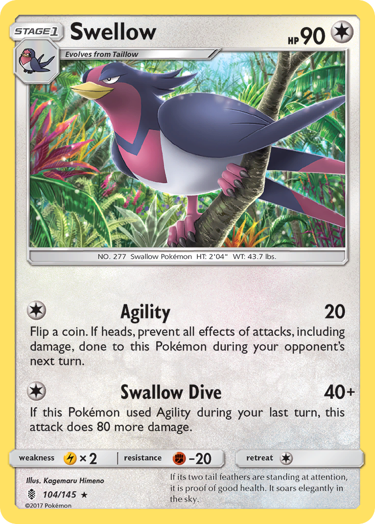 Swellow (104/145) [Sun & Moon: Guardians Rising] | Card Citadel