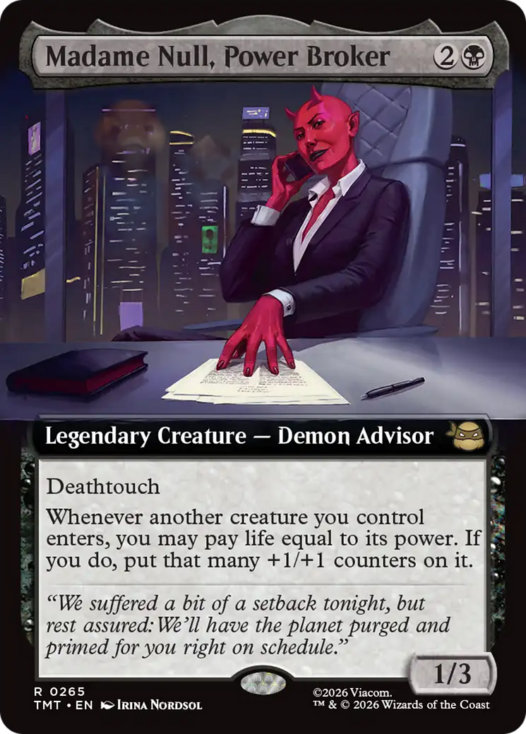 Madame Null, Power Broker (Extended Art) [Teenage Mutant Ninja Turtles] | Card Citadel