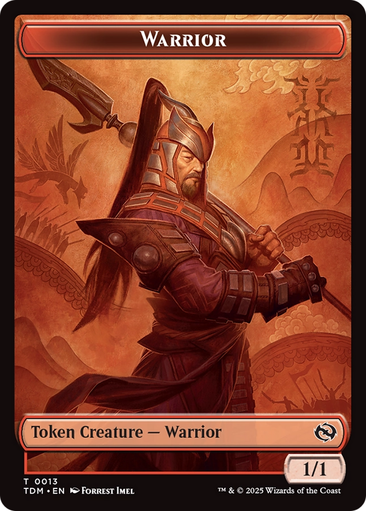 Dragon (0011) // Warrior Double-Sided Token [Tarkir: Dragonstorm Tokens] | Card Citadel