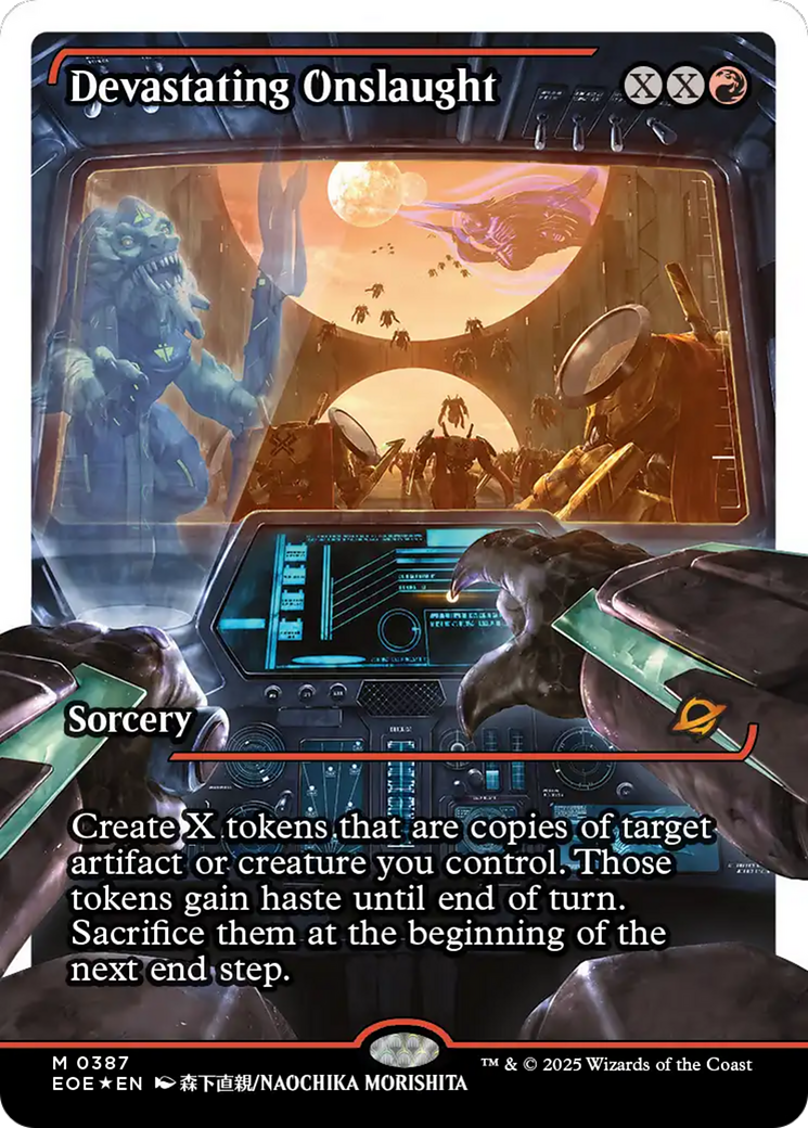 Devastating Onslaught (0387) (Showcase) (Fracture Foil) [Edge of Eternities] | Card Citadel