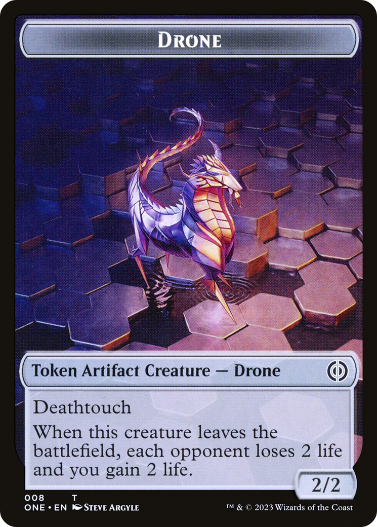 Phyrexian Goblin // Drone Double-Sided Token [Phyrexia: All Will Be One Tokens] | Card Citadel