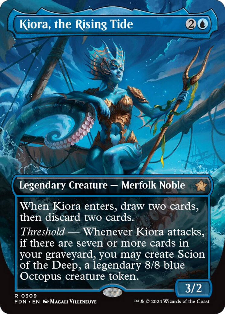 Kiora, the Rising Tide (Borderless) [Foundations] | Card Citadel